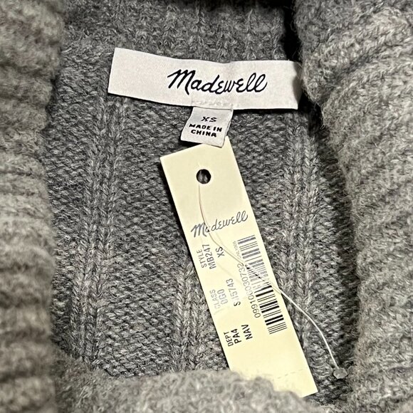 Madewell Color Block Turtleneck Sweater Mini Dress, NWT, Navy Gray, XS - Picture 2 of 8